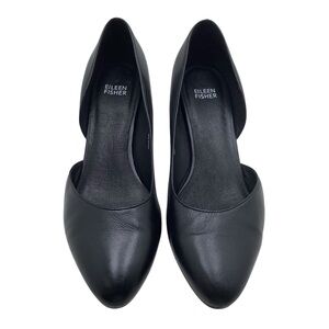 {Eileen Fisher} Stacked Heel D’Orsay Shoe